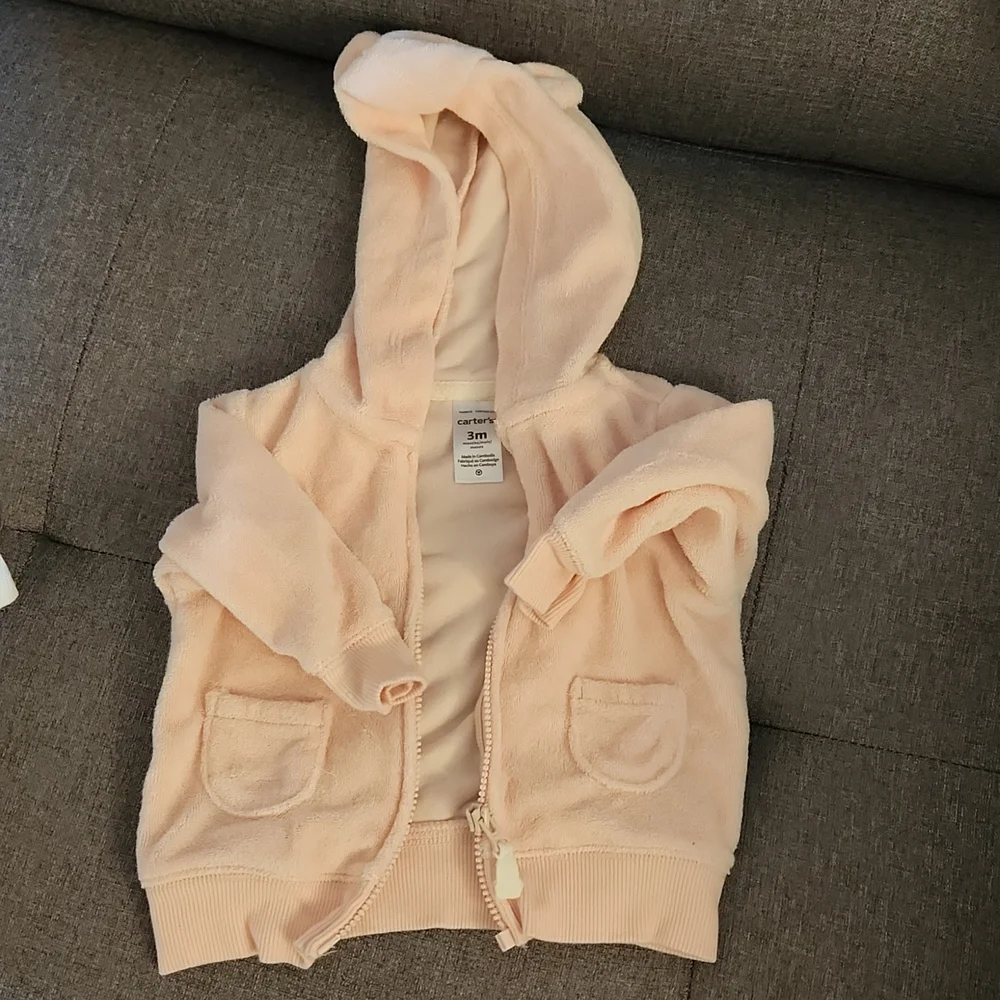 Carter's 3 piece cardigan set soft pink 3 months - Picture 4 of 8